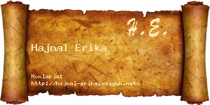 Hajnal Erika névjegykártya